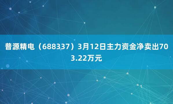 普源精电（688337）3月12日主力资金净卖出703.22万元