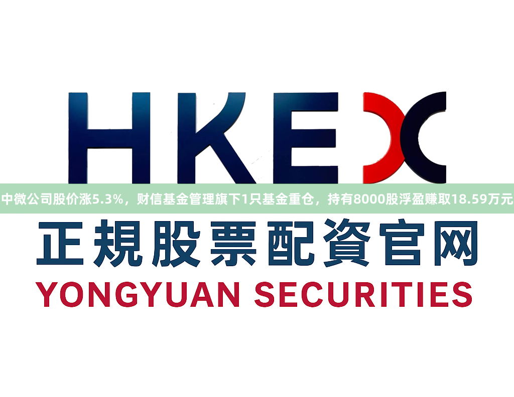 中微公司股价涨5.3%，财信基金管理旗下1只基金重仓，持有8000股浮盈赚取18.59万元