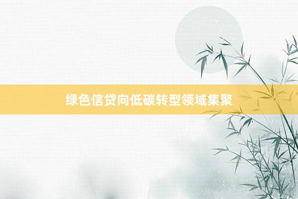 绿色信贷向低碳转型领域集聚