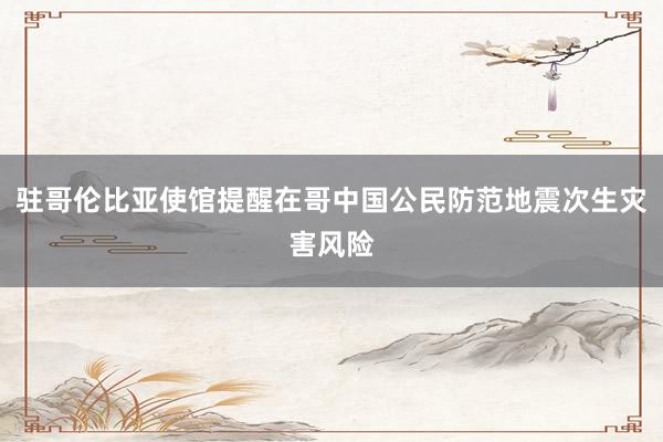 驻哥伦比亚使馆提醒在哥中国公民防范地震次生灾害风险