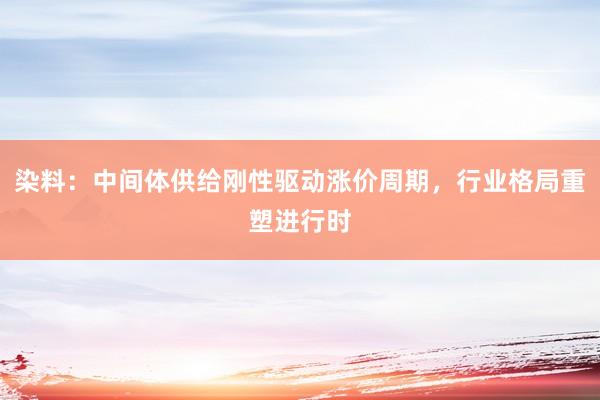 染料：中间体供给刚性驱动涨价周期，行业格局重塑进行时