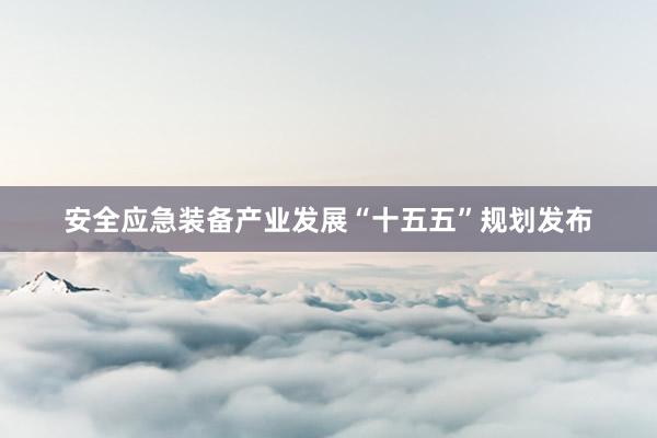 安全应急装备产业发展“十五五”规划发布