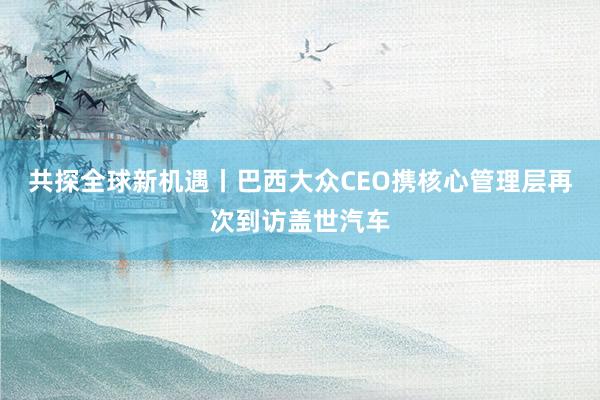 共探全球新机遇丨巴西大众CEO携核心管理层再次到访盖世汽车