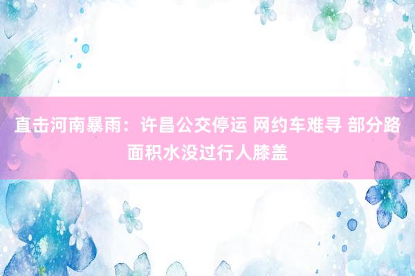直击河南暴雨：许昌公交停运 网约车难寻 部分路面积水没过行人膝盖