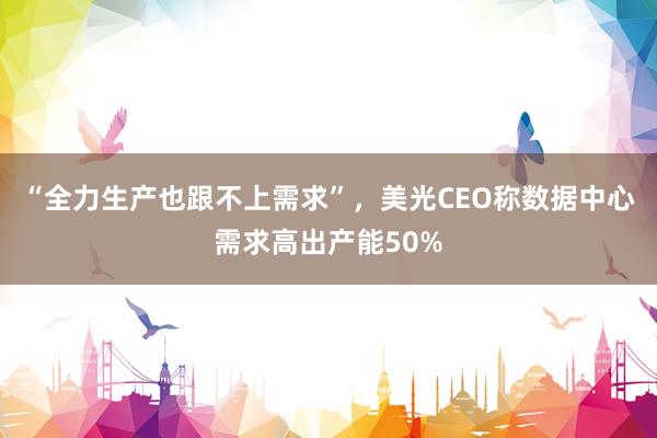 “全力生产也跟不上需求”，美光CEO称数据中心需求高出产能50%