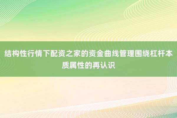 结构性行情下配资之家的资金曲线管理围绕杠杆本质属性的再认识