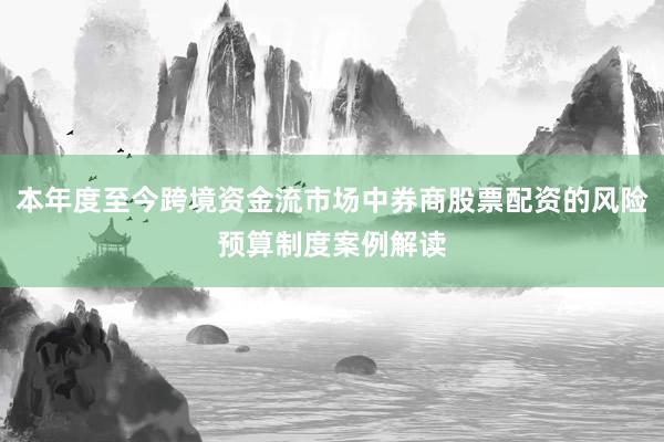 本年度至今跨境资金流市场中券商股票配资的风险预算制度案例解读