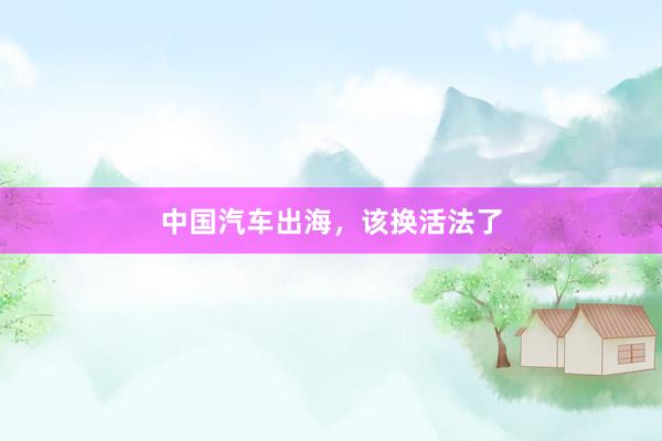 中国汽车出海，该换活法了