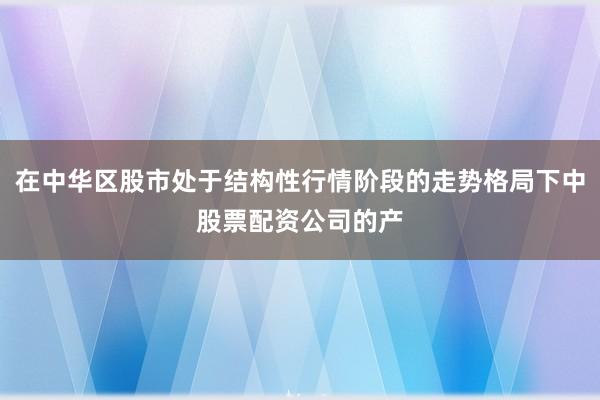 在中华区股市处于结构性行情阶段的走势格局下中股票配资公司的产