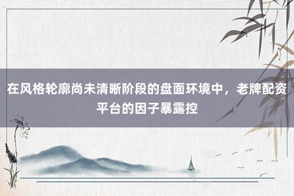 在风格轮廓尚未清晰阶段的盘面环境中，老牌配资平台的因子暴露控