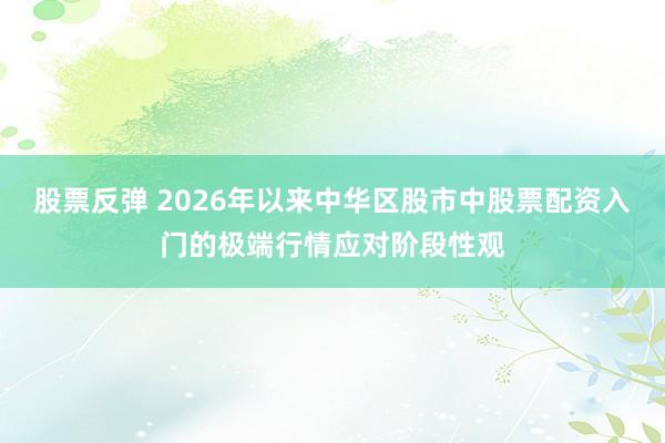 股票反弹 2026年以来中华区股市中股票配资入门的极端行情应对阶段性观