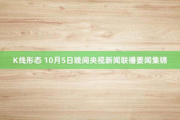K线形态 10月5日晚间央视新闻联播要闻集锦