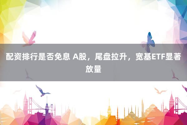 配资排行是否免息 A股，尾盘拉升，宽基ETF显著放量